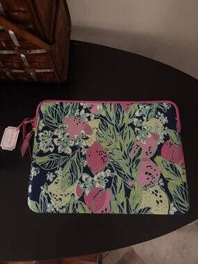 New With Tags Lilly Pulitzer 13" Laptop Ipad Padded Sleeve Case Spill The Juice